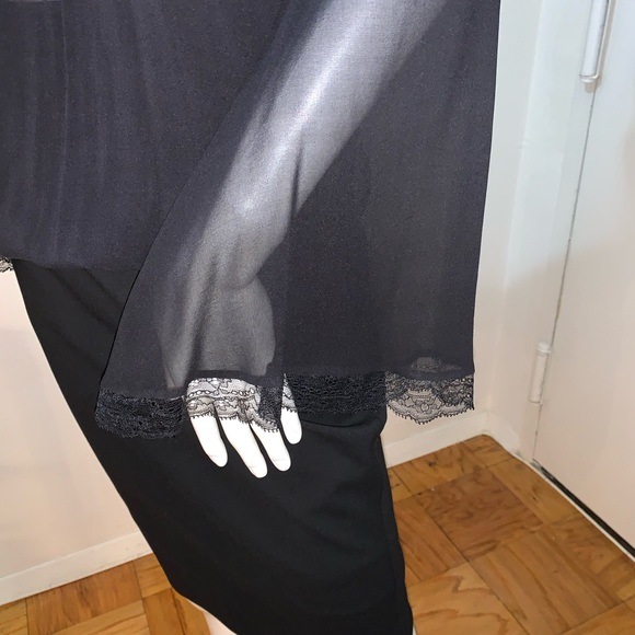 FLAVIO CASTELLANI Black SILK sheer blouse - Picture 3 of 9